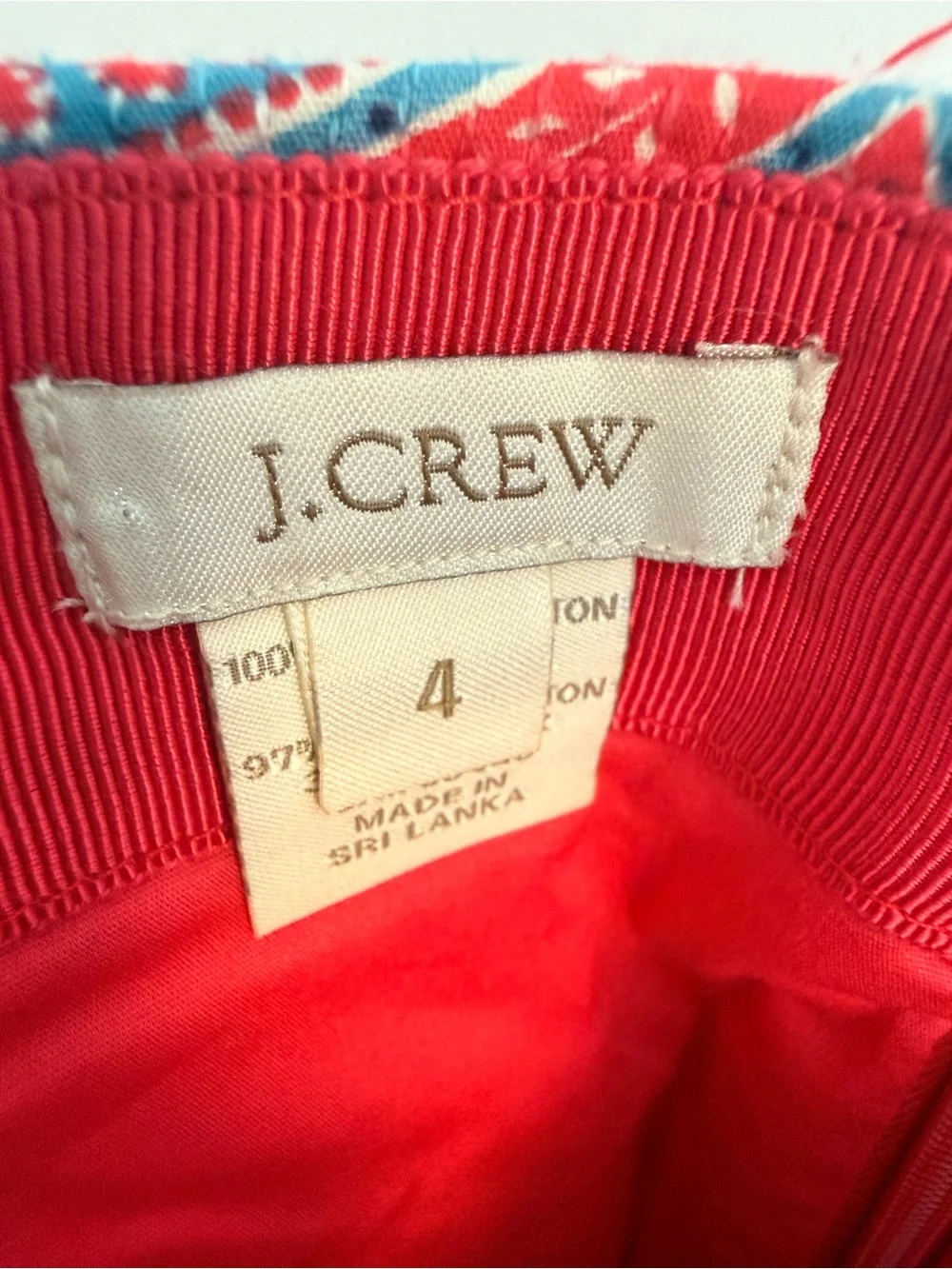 Jcrew Red Paisley Pencil Skirt